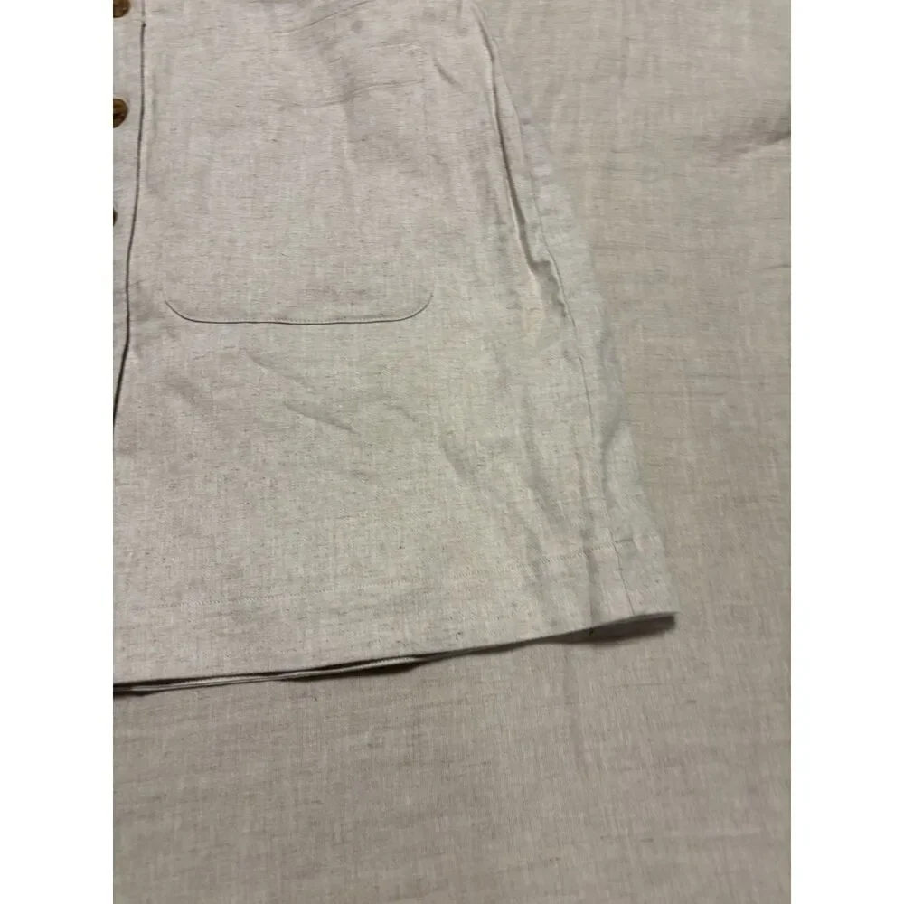 Banana Republic Skirt Womens Size 14 Linen Blend Button Front Mini NEW